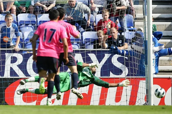 Framed Print : Ali Al Habsi's Penalty Save vs. Mikel Arteta: Wigan Athletic Holds Everton at Bay (30 April 2011)