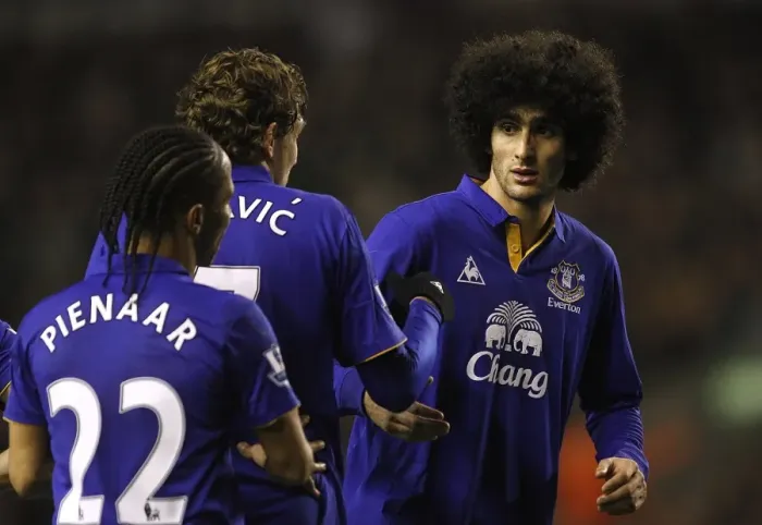 Framed Print : Three Amigos in Deep Conversation: Pienaar, Jelavic, and Fellaini at Anfield during Everton's BPL Clash with Liverpool (13 March 2012) Framed Print : Three Amigos in Deep Conversation: Pienaar, Jelavic, and Fellaini at Anfield during Everton's BPL Clash with Liverpool (13 March 2012)