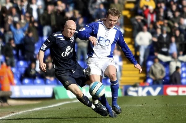 Andrew Johnson vs. Gary McSheffrey: A Football Rivalry Unfolds - Intense Moment from Birmingham City vs. Everton (BPL, 2008)