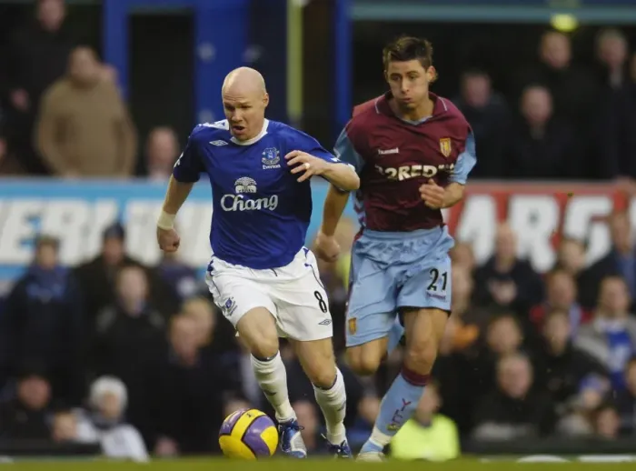 Framed Print : Andy Johnson vs. Gary Cahill: Everton vs. Aston Villa Clash Framed Print : Andy Johnson vs. Gary Cahill: Everton vs. Aston Villa Clash