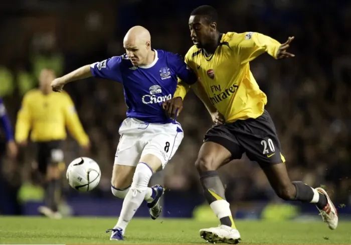 Framed Print : Andy Johnson vs. Johan Djourou: Everton vs. Arsenal Carling Cup Showdown Framed Print : Andy Johnson vs. Johan Djourou: Everton vs. Arsenal Carling Cup Showdown