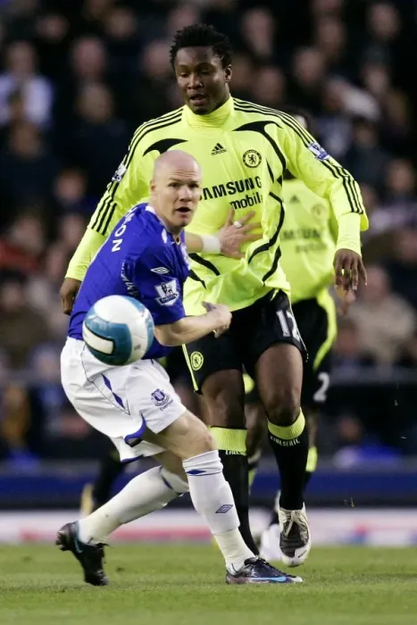 Framed Print : Andy Johnson vs. John Obi Mikel: A Battle at Goodison Park, Everton vs. Chelsea, Barclays Premier League, 17 April 2008