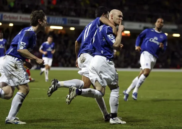 Framed Print : Andy Johnson's Brace: Everton's Triumph over Watford