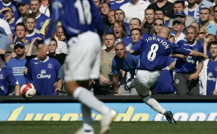 Framed Print : Andy Johnson's Brilliant Double: Doubling Everton's Lead Framed Print : Andy Johnson's Brilliant Double: Doubling Everton's Lead