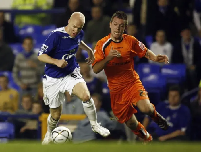 Framed Print : Andy Johnson's Determination: Everton vs. Luton Town, Goodison Park, 24 / 10 / 06