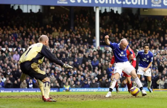 Framed Print : Andy Johnson's Heartbreaking Miss: Everton vs. Blackburn Rovers, FA Barclays Premiership, Goodison Park, 10 / 2 / 07