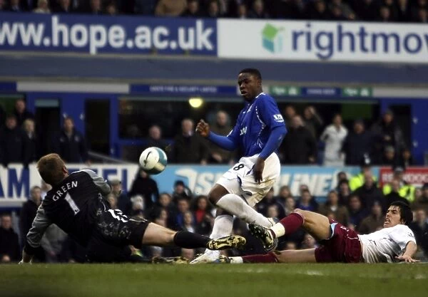 Anichebe vs. Green and Tomkins: Everton's Battle at Goodison Park against West Ham, March 2008