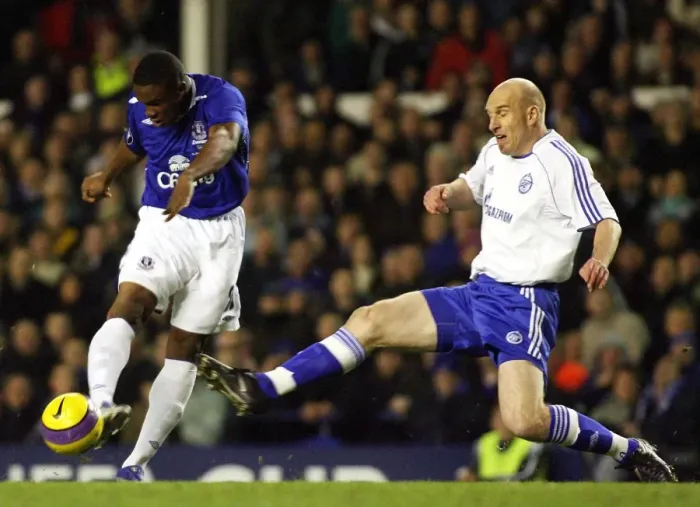 Framed Print : Anichebe vs. Hagen: Everton vs. Zenit St. Petersburg UEFA Cup Battle at Goodison Park, 2007 Framed Print : Anichebe vs. Hagen: Everton vs. Zenit St. Petersburg UEFA Cup Battle at Goodison Park, 2007