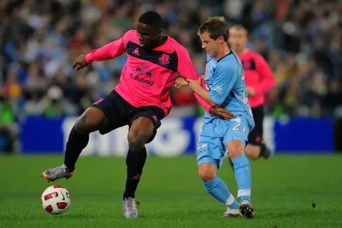 Framed Print : Anichebe vs. Jamieson: A Pre-Season Clash - Sydney FC vs. Everton at ANZ Stadium Framed Print : Anichebe vs. Jamieson: A Pre-Season Clash - Sydney FC vs. Everton at ANZ Stadium