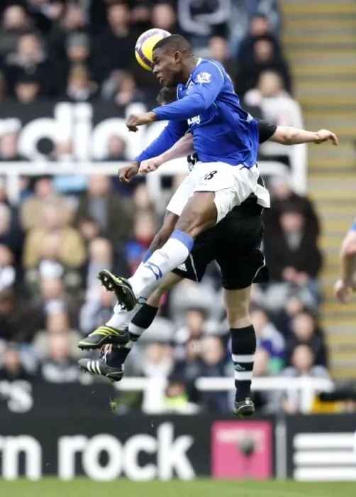 Framed Print : Anichebe vs Newcastle: Everton Footballer in Action during Barclays Premier League Clash, 2009 Framed Print : Anichebe vs Newcastle: Everton Footballer in Action during Barclays Premier League Clash, 2009