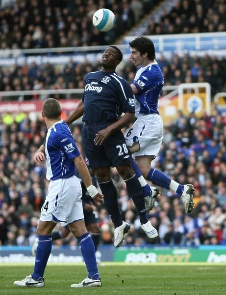 Anichebe vs Ridgewell: Intense Battle in Birmingham vs Everton, Barclays Premier League 07 / 08