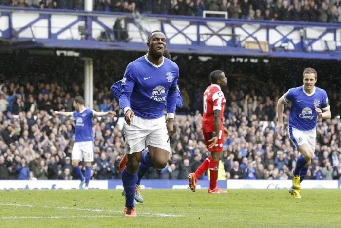 Framed Print : Anichebe's Double: Everton's Triumph over QPR in the Barclays Premier League (13-04-2013) Framed Print : Anichebe's Double: Everton's Triumph over QPR in the Barclays Premier League (13-04-2013)