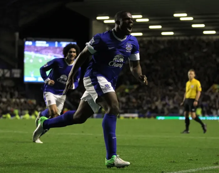 Framed Print : Anichebe's Double: Thrilling 2-2 Draw for Everton against Newcastle United (September 17, 2012, Barclays Premier League)
