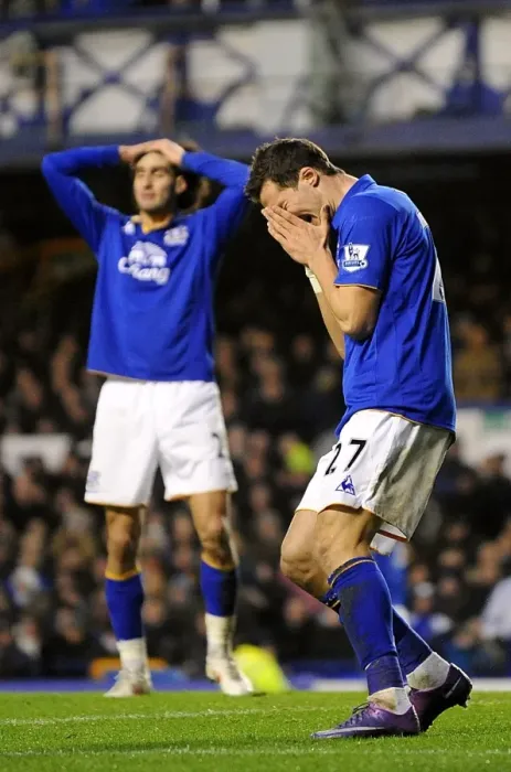 Framed Print : Apostolos Vellios Disappointment: Everton Forward Misses Key Chance Against Blackburn Rovers (Barclays Premier League)