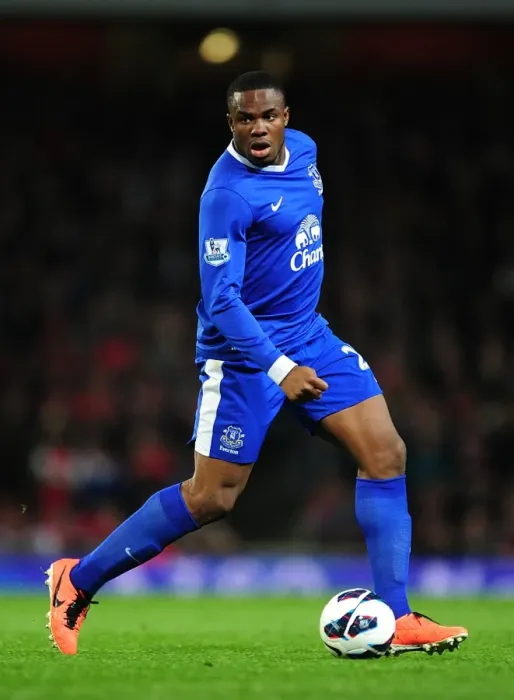Framed Print : Arsenal vs. Everton Rivalry: A Scoreless Battle at Emirates (16-04-2013) - Victor Anichebe, Everton Framed Print : Arsenal vs. Everton Rivalry: A Scoreless Battle at Emirates (16-04-2013) - Victor Anichebe, Everton