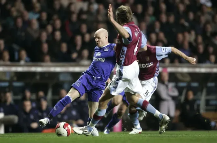 Framed Print : Aston Villa v Everton Andy Johnson in action against Olof Mellberg Framed Print : Aston Villa v Everton Andy Johnson in action against Olof Mellberg