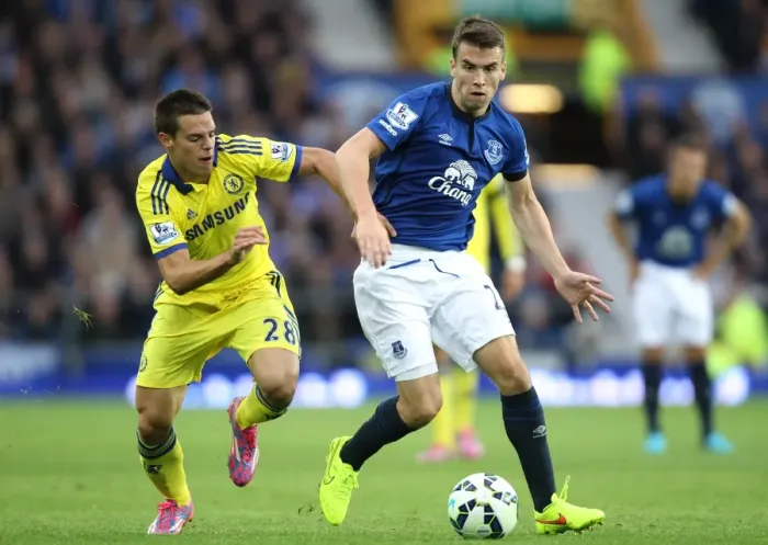 Framed Print : Azpilicueta vs. Coleman: A Premier League Battle at Goodison Park Framed Print : Azpilicueta vs. Coleman: A Premier League Battle at Goodison Park