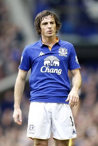 Barclays Premier League Showdown: Everton vs Manchester United at Goodison Park - Leighton Baines in Action