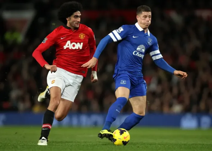 Framed Print : Barkley vs Fellaini: Evertons Surprising 1-0 Victory at Old Trafford (Manchester United vs Everton, Barclays Premier League, December 4, 2013)