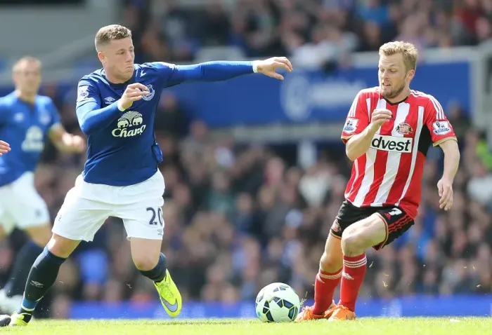 Framed Print : Barkley vs. Larsson: A Premier League Battle at Goodison Park - Everton vs. Sunderland Framed Print : Barkley vs. Larsson: A Premier League Battle at Goodison Park - Everton vs. Sunderland