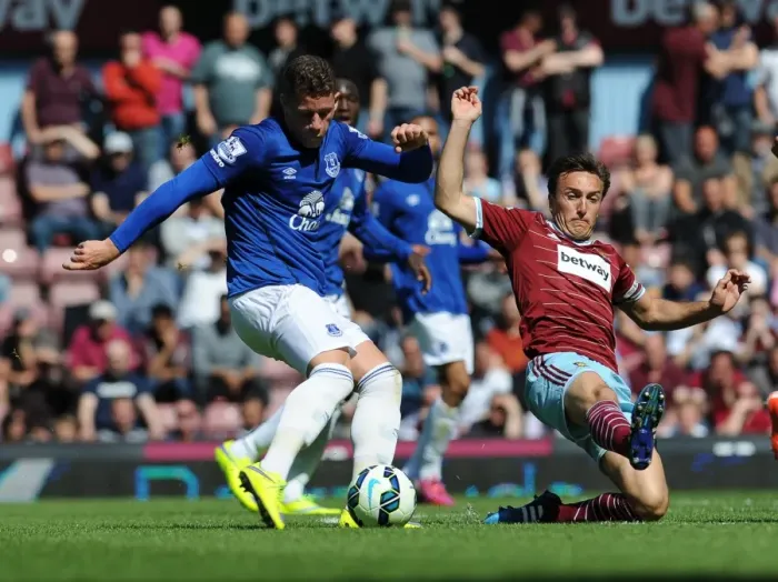 Framed Print : Barkley vs Noble: A Football Rivalry Ignites - Everton vs West Ham United, Premier League