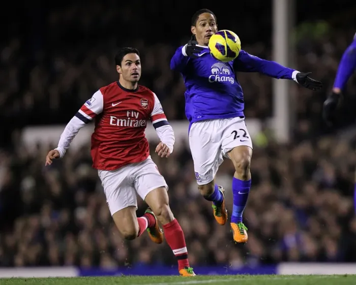Framed Print : Battle for the Ball: Arteta vs. Pienaar - Everton vs. Arsenal Rivalry (1-1) Framed Print : Battle for the Ball: Arteta vs. Pienaar - Everton vs. Arsenal Rivalry (1-1)