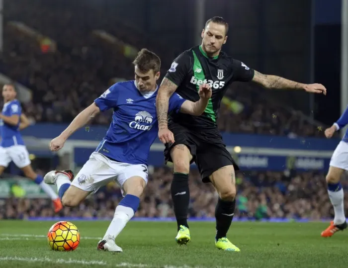 Framed Print : Battle for the Ball: Coleman vs Arnautovic - Everton vs Stoke City Rivalry