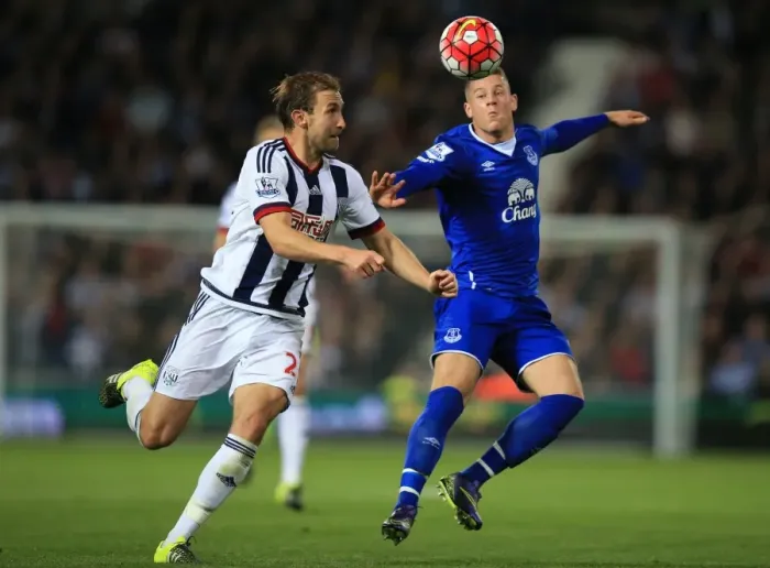 Framed Print : Battle for the Ball: Dawson vs. Barkley - West Bromwich Albion vs. Everton (Premier League) Framed Print : Battle for the Ball: Dawson vs. Barkley - West Bromwich Albion vs. Everton (Premier League)