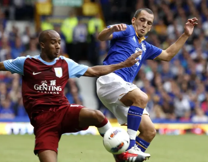 Framed Print : Battle for the Ball: Delph vs Osman at Goodison Park - Everton vs Aston Villa, Premier League (2011) Framed Print : Battle for the Ball: Delph vs Osman at Goodison Park - Everton vs Aston Villa, Premier League (2011)