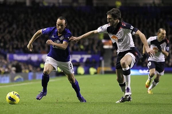A Battle for the Ball: Donovan vs. Ricketts in the Premier League Clash between Everton and Bolton Wanderers (January 2012)