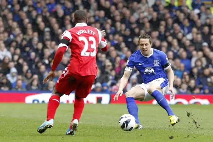 Framed Print : Battle for the Ball: Jagielka vs. Hoilett - Everton vs. Queens Park Rangers