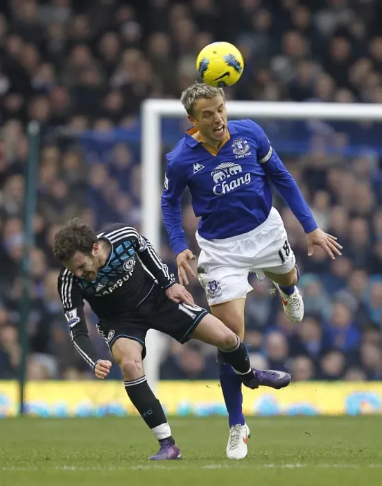 Framed Print : Battle for the Ball: Juan Mata vs. Phil Neville - Everton vs. Chelsea, Premier League (2012) Framed Print : Battle for the Ball: Juan Mata vs. Phil Neville - Everton vs. Chelsea, Premier League (2012)