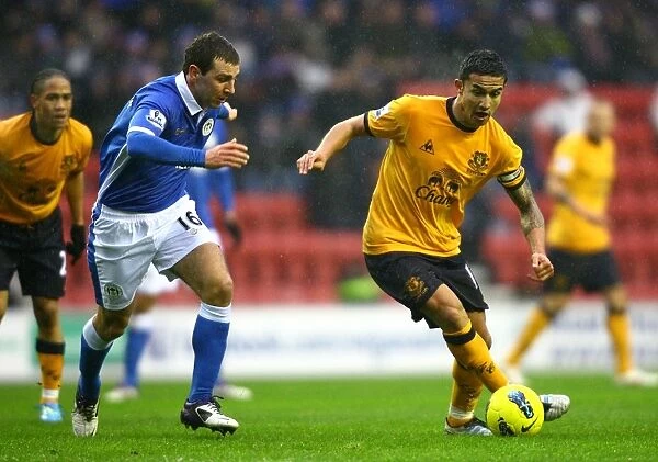 Battle for the Ball: McArthur vs. Cahill - Premier League Rivalry between Wigan Athletic and Everton (February 2012)