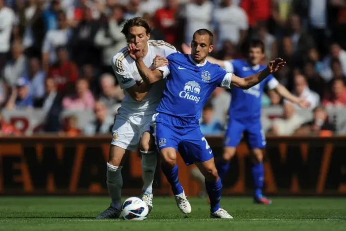 Framed Print : Battle for the Ball: Michu vs. Osman - Swansea City vs. Everton's Premier League Clash (September 22, 2012: Liberty Stadium) Framed Print : Battle for the Ball: Michu vs. Osman - Swansea City vs. Everton's Premier League Clash (September 22, 2012: Liberty Stadium)