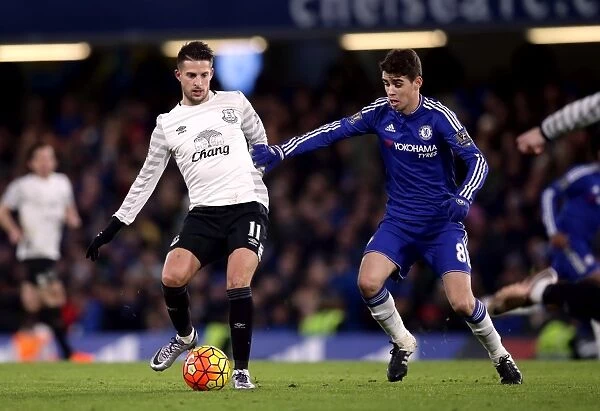 Battle for the Ball: Mirallas vs. Oscar - Premier League Rivalry at Stamford Bridge