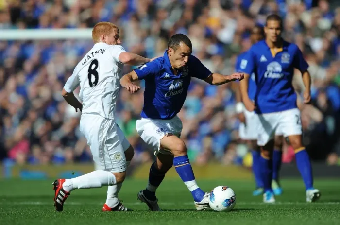 Framed Print : Battle for the Ball: Osman vs. Watson - Everton vs. Wigan Athletic (BPL 2011) Framed Print : Battle for the Ball: Osman vs. Watson - Everton vs. Wigan Athletic (BPL 2011)