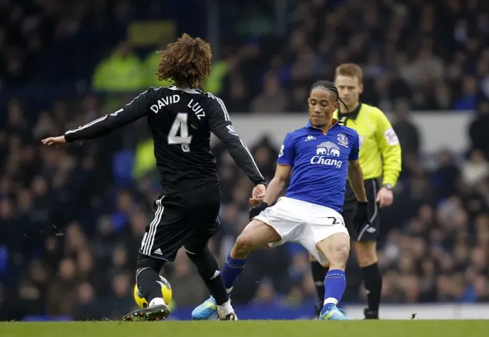 Framed Print : Battle for the Ball: Pienaar vs. Luiz - Everton vs. Chelsea, Premier League Rivalry (11 February 2012) Framed Print : Battle for the Ball: Pienaar vs. Luiz - Everton vs. Chelsea, Premier League Rivalry (11 February 2012)