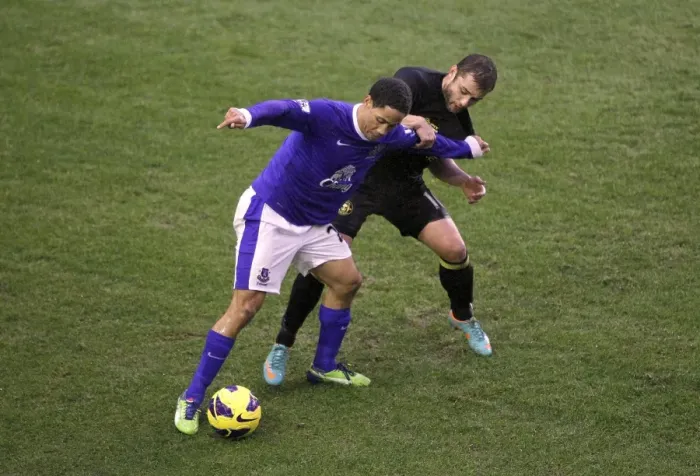 Framed Print : Battle for the Ball: Pienaar vs. Maloney at Goodison Park - Everton's Hard-Fought Victory (2-1 vs. Wigan Athletic, Barclays Premier League) Framed Print : Battle for the Ball: Pienaar vs. Maloney at Goodison Park - Everton's Hard-Fought Victory (2-1 vs. Wigan Athletic, Barclays Premier League)