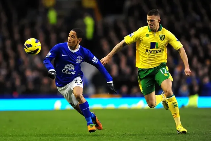 Framed Print : Battle for the Ball: Pienaar vs. Pilkington - Everton vs. Norwich City's Intense Rivalry in the Barclays Premier League (1-1) Framed Print : Battle for the Ball: Pienaar vs. Pilkington - Everton vs. Norwich City's Intense Rivalry in the Barclays Premier League (1-1)