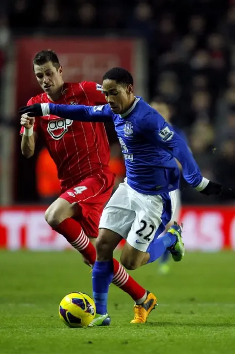 Framed Print : Battle for the Ball: Schneiderlin vs. Pienaar - Southampton vs. Everton, Premier League, St. Mary's (21-01-2013) Framed Print : Battle for the Ball: Schneiderlin vs. Pienaar - Southampton vs. Everton, Premier League, St. Mary's (21-01-2013)