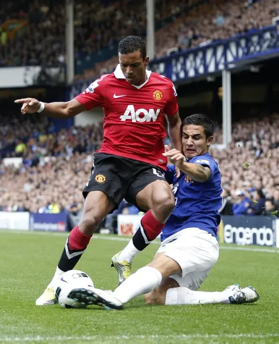 Framed Print : Battle for the Ball: Tim Cahill vs Nani - Everton vs Manchester United (September 11, 2010, Goodison Park) Framed Print : Battle for the Ball: Tim Cahill vs Nani - Everton vs Manchester United (September 11, 2010, Goodison Park)