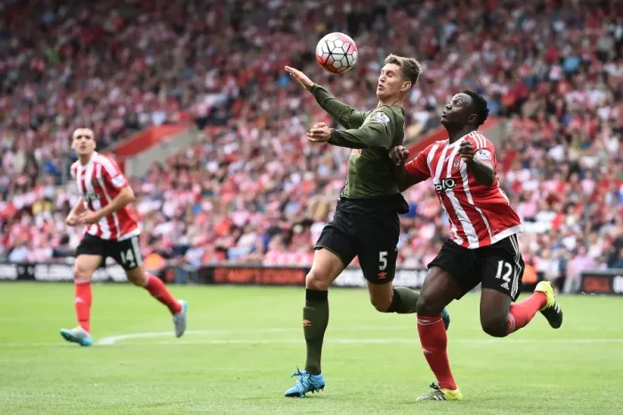 Framed Print : Battle for the Ball: Wanyama vs. Stones - Southampton vs. Everton Framed Print : Battle for the Ball: Wanyama vs. Stones - Southampton vs. Everton