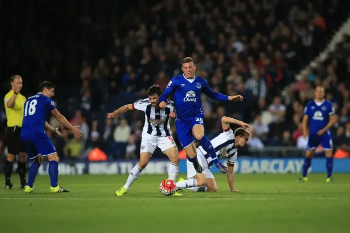 Framed Print : Battle for the Ball: West Bromwich Albion vs. Everton - Premier League Framed Print : Battle for the Ball: West Bromwich Albion vs. Everton - Premier League