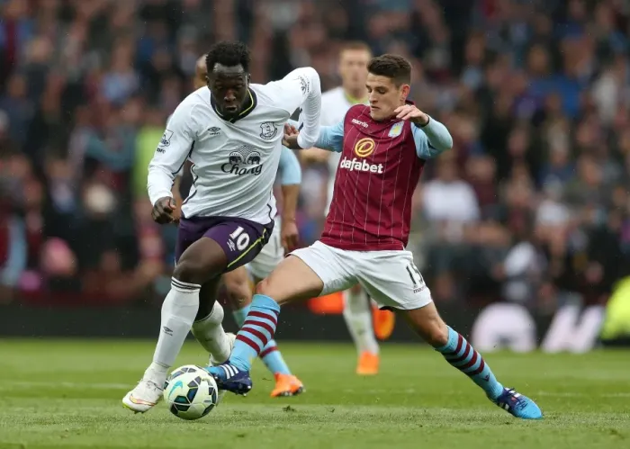 Framed Print : Battle for the Ball: Westwood vs. Lukaku - Aston Villa vs. Everton: Premier League Rivalry Framed Print : Battle for the Ball: Westwood vs. Lukaku - Aston Villa vs. Everton: Premier League Rivalry