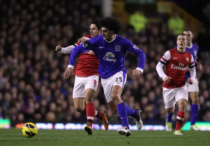 Framed Print : Battle at Goodison Park: Arteta vs. Fellaini - Everton vs. Arsenal, Premier League (28-11-2012) Framed Print : Battle at Goodison Park: Arteta vs. Fellaini - Everton vs. Arsenal, Premier League (28-11-2012)
