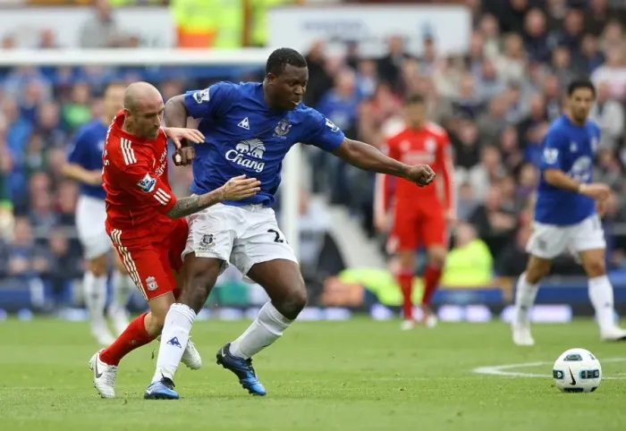 Framed Print : Battle at Goodison Park: Meireles vs. Yakubu - Everton vs. Liverpool, Premier League Showdown (17 October 2010) Framed Print : Battle at Goodison Park: Meireles vs. Yakubu - Everton vs. Liverpool, Premier League Showdown (17 October 2010)