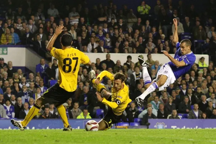 Framed Print : Battle at Goodison Park: Osman vs Arce - UEFA Europa League Showdown Framed Print : Battle at Goodison Park: Osman vs Arce - UEFA Europa League Showdown