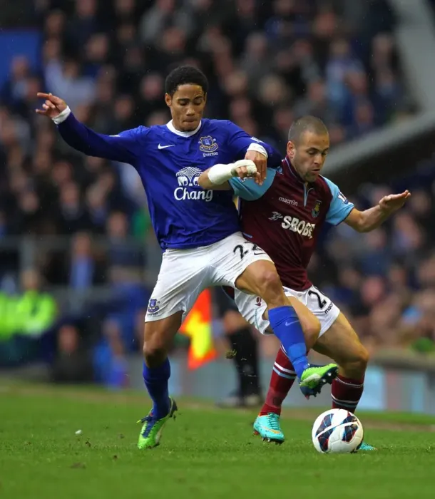 Framed Print : Battle at Goodison Park: Pienaar vs. Cole Clash (Everton's 2-0 Victory) Framed Print : Battle at Goodison Park: Pienaar vs. Cole Clash (Everton's 2-0 Victory)