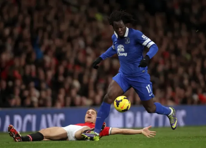 Framed Print : Battle at Old Trafford: Lukaku's Triumph Over Vidic - Everton's Surprising Victory (December 2013) Framed Print : Battle at Old Trafford: Lukaku's Triumph Over Vidic - Everton's Surprising Victory (December 2013)