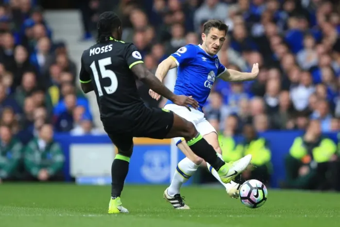 Framed Print : Battle for Supremacy: Victor Moses vs. Leighton Baines at Goodison Park - Everton vs. Chelsea (Premier League, 2016-17) Framed Print : Battle for Supremacy: Victor Moses vs. Leighton Baines at Goodison Park - Everton vs. Chelsea (Premier League, 2016-17)